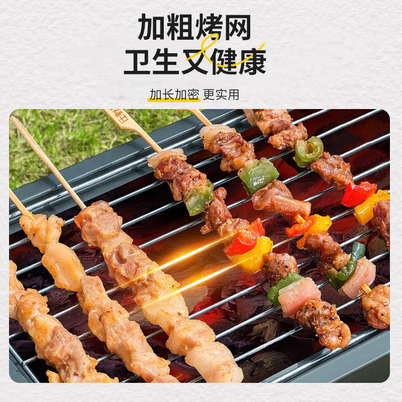 Portable multifunctional bbq grill - foldable all-in-one stove for home, restaurant, charcoal grilling, camping, and outdoor use
