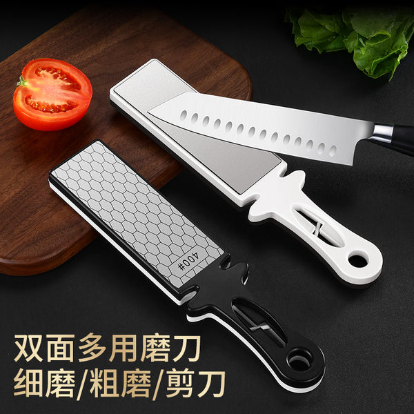Outdoor Portable Camping Knife Sharpener Kitchen Kitchen Knife Sharpener Double-sided rhombus ceramic scissor sharpener artifact