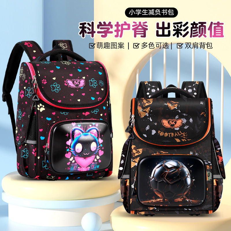 New elementary school backpacks: cute cartoon design for grades 1-6 - large capacity, lightweight, and spine-protecting