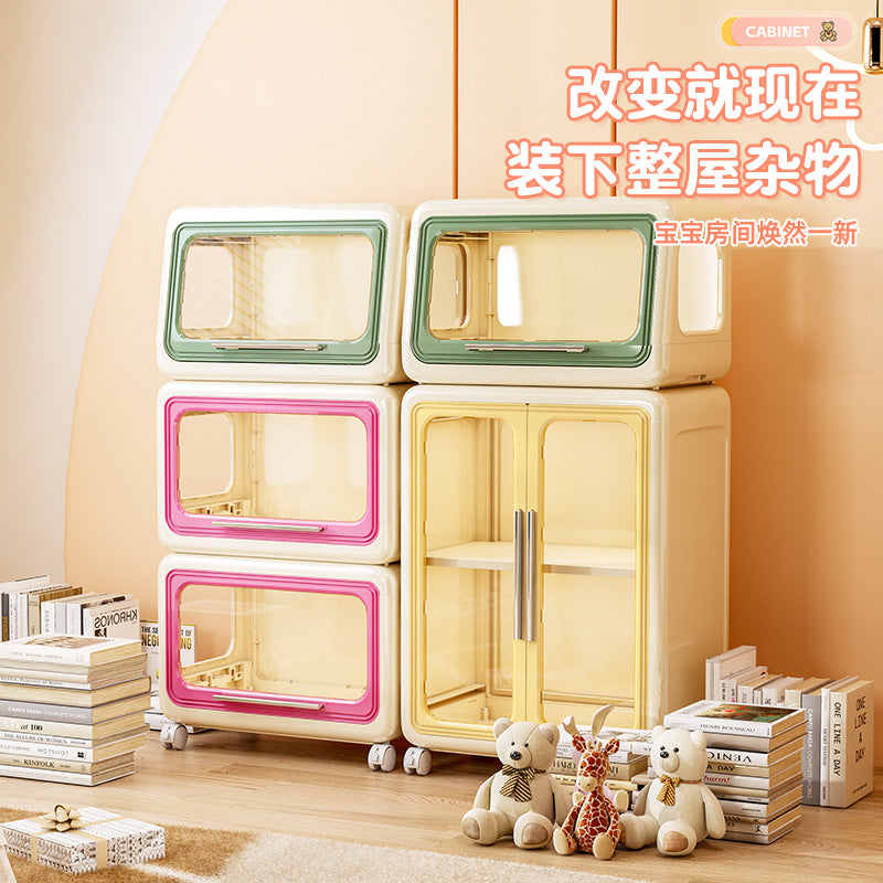 Children's toy storage cabinet Household living room Snack locker Large capacity bookcase Baby baby products storage box