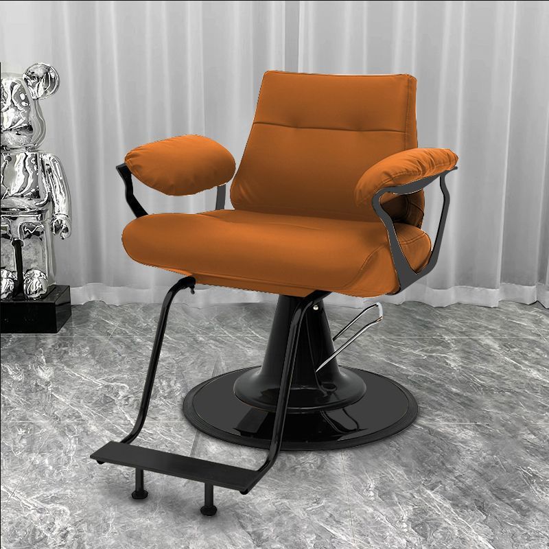 Influencer-approved barber chair - stainless steel, high-end salon chair for perming, dyeing, and cutting. features adjustable height, swivel function, and thickened padding. perfect for professional hair salons