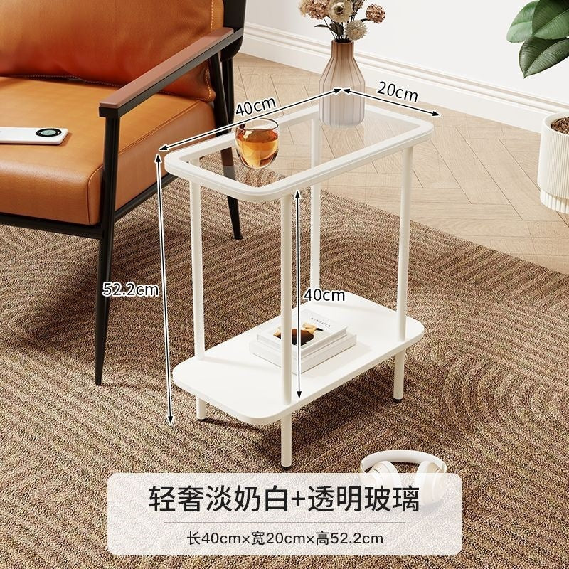 Bedroom bedside table rental house tea table storage rack ultra-narrow for home small table simple sofa side casual coffee table