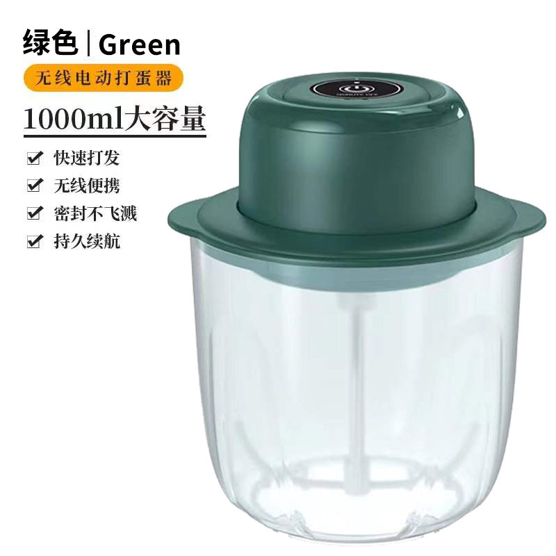Wireless portable electric egg whisk mixer, baby food maker, kitchen garlic masher, mini garlic crusher