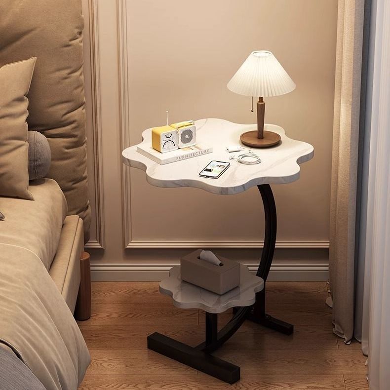 Scandinavian style accessible luxury bedside table bedside storage rack living room sofa side table small coffee table bedside table marble countertop