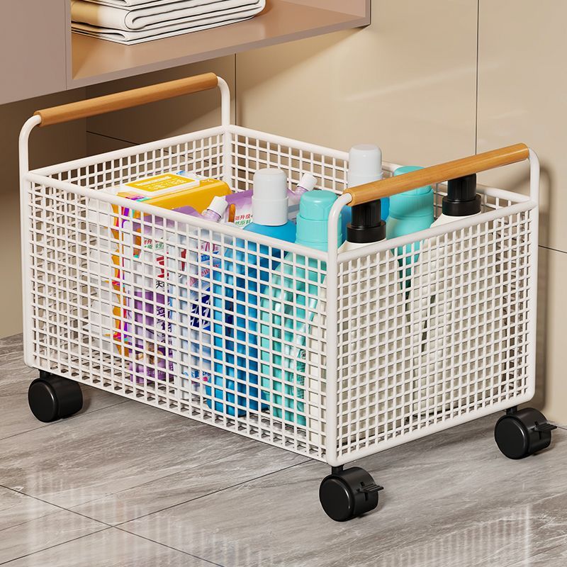 Bathroom cabinet under storage rack laundry detergent bathroom wheeled storage basket wash basin under washbasin movable storage rack