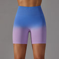 Big sale cross-border seamless candy gradient training tight high waist sports three-quarter shorts running fitness yoga pants for women