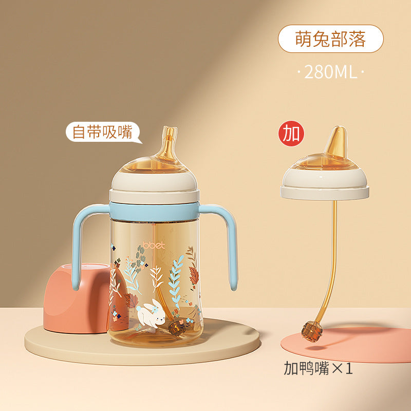Babycare big baby bottle 1-2-3 years old straw cup kids milk bottle infant baby bottle ppsu drop-resistant