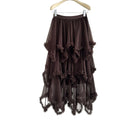 export elastic waist mesh ruffle asymmetrical tiered cake skirt midi high waist a-line midi skirt