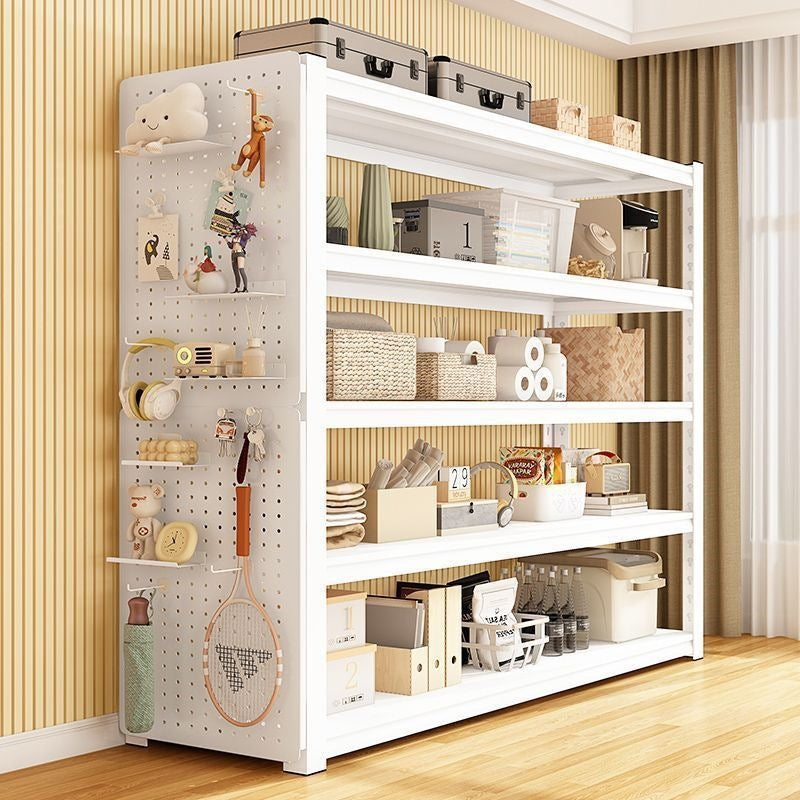 Household shelving unit, multi-tier floor storage rack for living room, balcony, kitchen, and general storage - iron shelving system