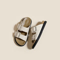 2024 new korean style chunky platform birkenstock-style sandals - women's fashionable square buckle double strap non-slip thong sandals for outdoor wear
