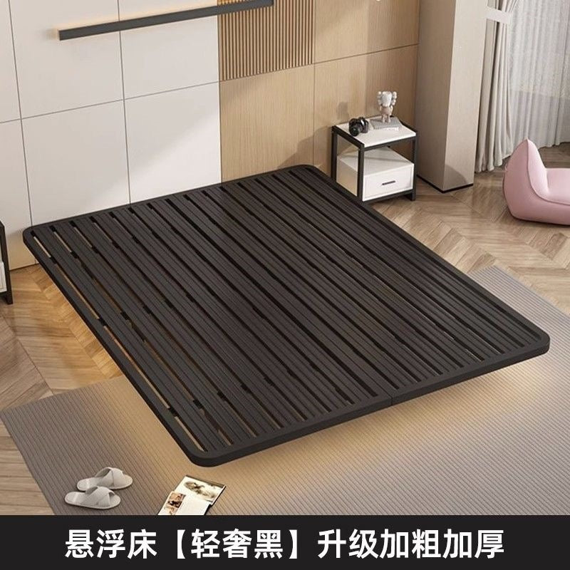 Iron suspended bed frame without bedside thickened steel frame double bed tatami row frame 1.5m single bed