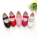 Girls' black leather shoes, toddler and children's performance shoes, white student flats, formal flower girl shoes, school shoes with rubber soles