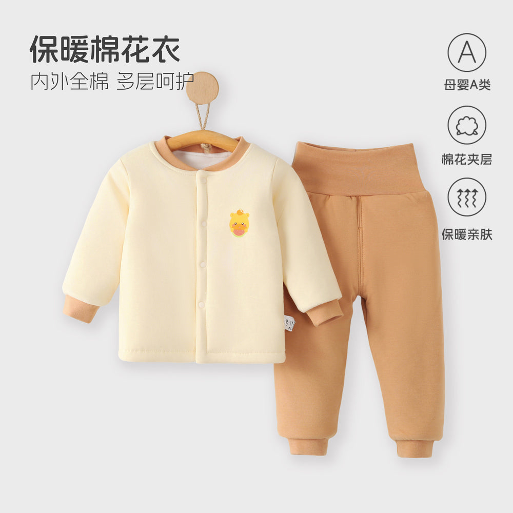 200g autumn/winter new arrival: handmade cotton baby clothes - high-waisted two-piece outfit for boys and girls - wholesale cotton sets for outdoor wear