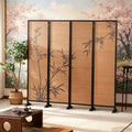 Screen bamboo tea room partition bamboo woven living room enclosure chinese style bamboo shadow foldable solid wood screen partition living room enclosure
