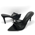 2026 summer breathable open-toe pointed-toe mules women's shoes sweet bow sandals european and american style elegant mesh high heels