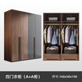 Wardrobe for home bedroom modern casual large capacity assembled multi-layer solid wood cabinet normcore storage light luxury wardrobe