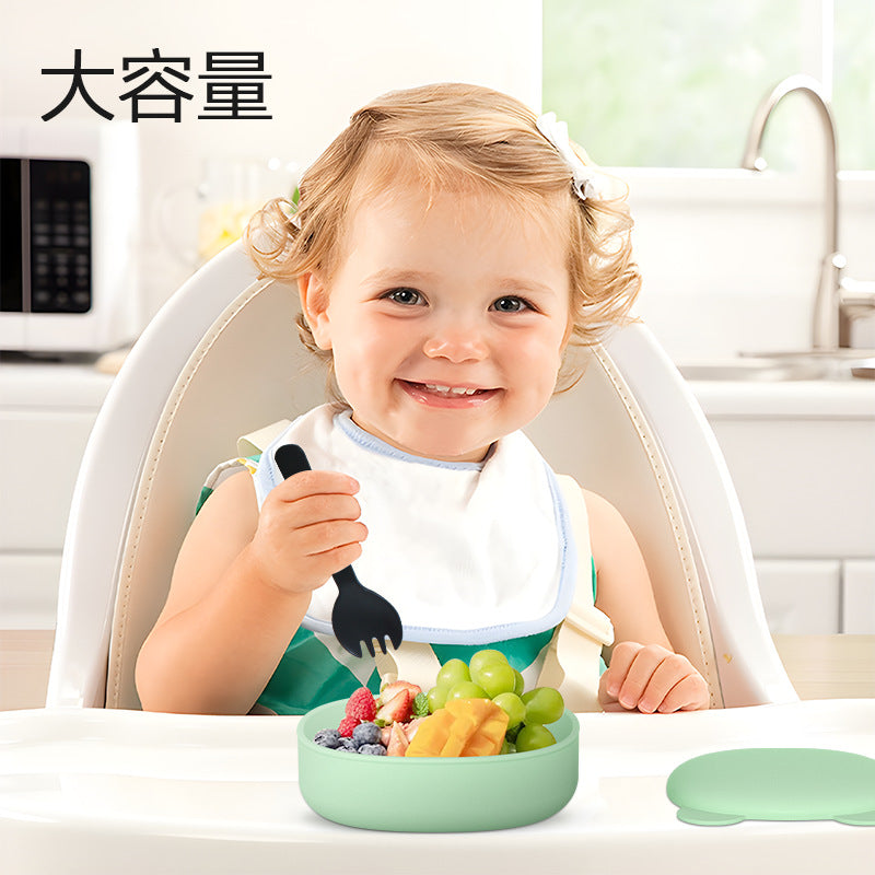 Food-grade silicone lunch box can be put into microwave oven, fresh-keeping box with lid, storage box, student bento box, baby food supplement bowl.
