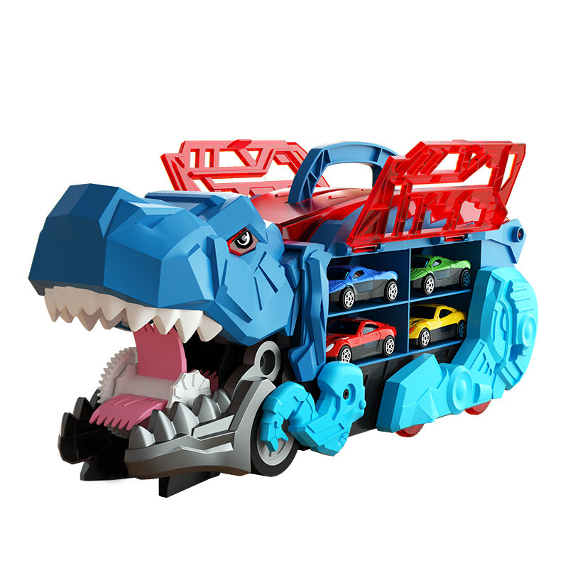 Kids' dinosaur toy car - tyrannosaurus rex transforming track set - educational storage gliding car - alloy diecast vehicle