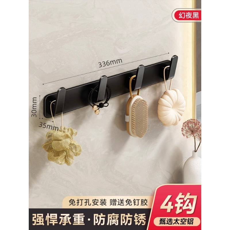 Wall-mounted clothes hooks for entryways, closets, bathrooms, kitchens, and home use. space aluminum, no-drill installation, multi-hook design