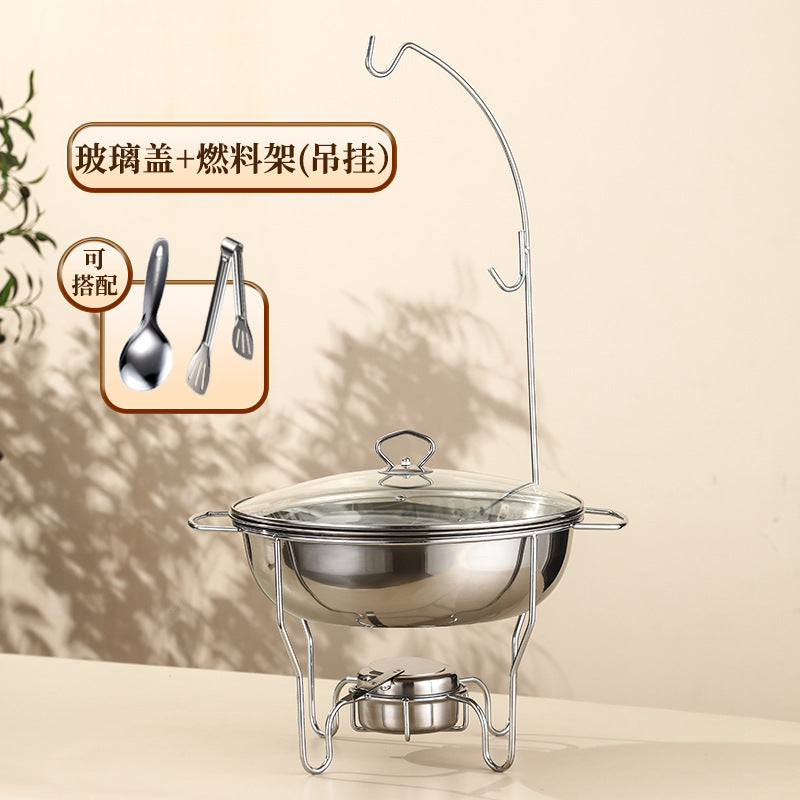Thickened buffet stove cross-border hot-selling stainless steel round insulation stove restaurant commercial heated buffet stove