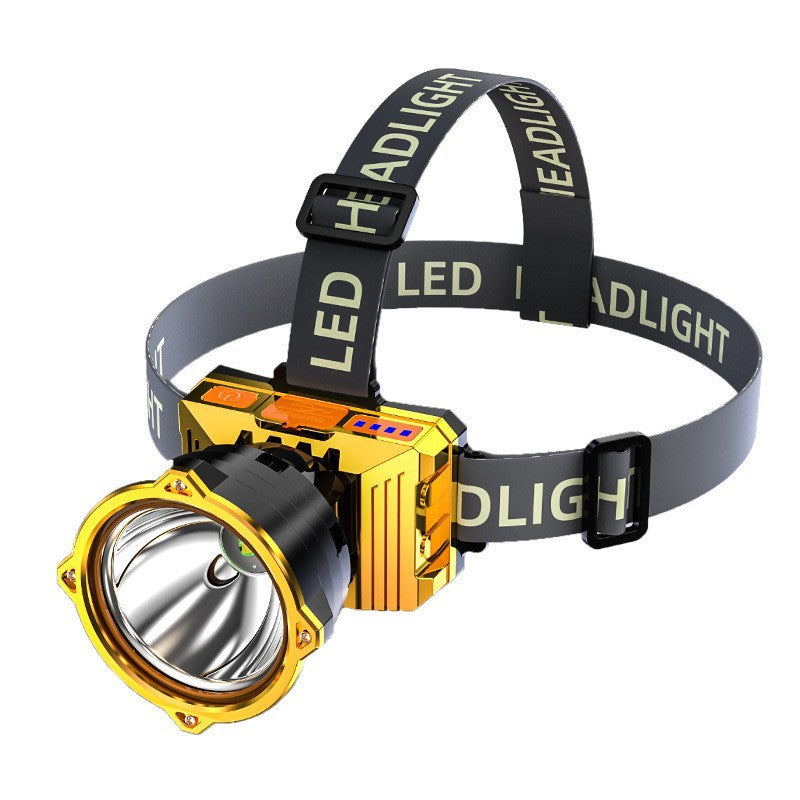 LED headlight strong light long-range rechargeable waterproof super bright head-mounted night fishing light mining light outdoor household flashlight