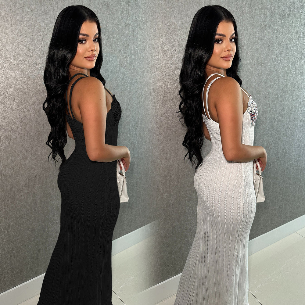 C7102 cross-border   independent station fashionable women's sleeveless camisole dress long dress new