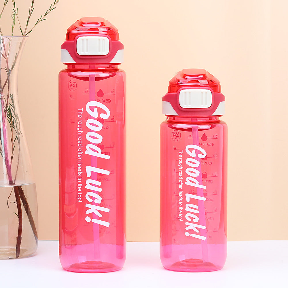 Factory custom large capacity plastic sports water bottle portable tumbler summer cross-border bounce lid direct drink cup