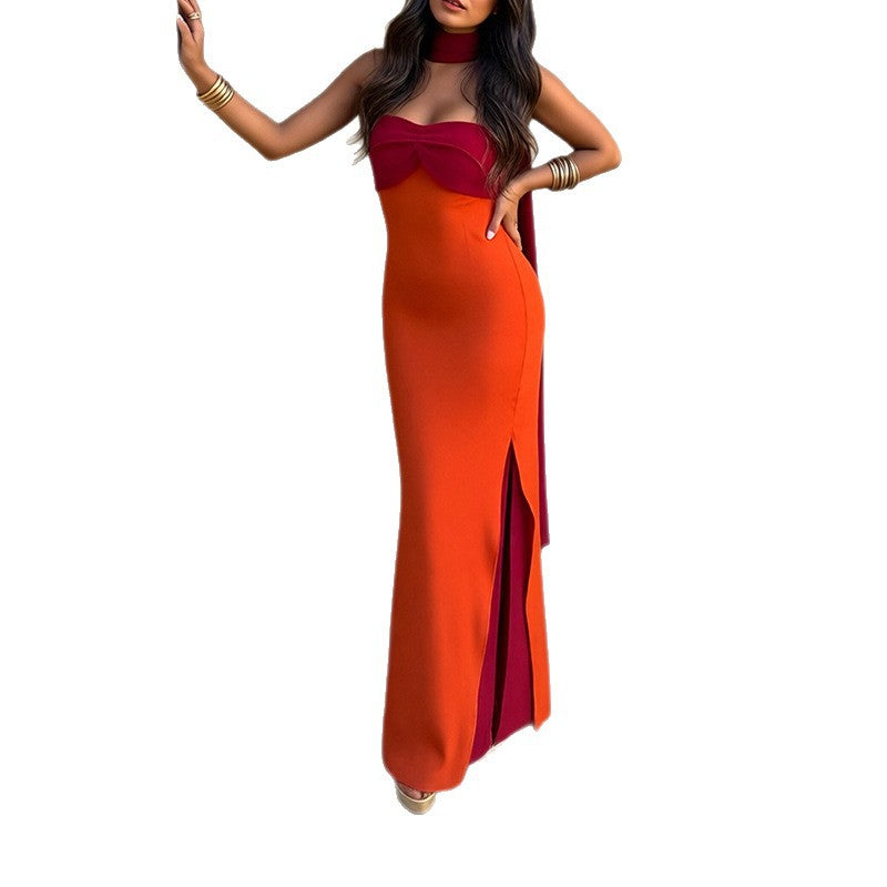 summer new women's fashion: european & american style cross-border dress - elegant and stylish a-line dress with waist-cinching ribbon detail