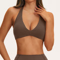 outwear pilates casual yoga intimates women's halter back bra fixed cup sports intimates 5575