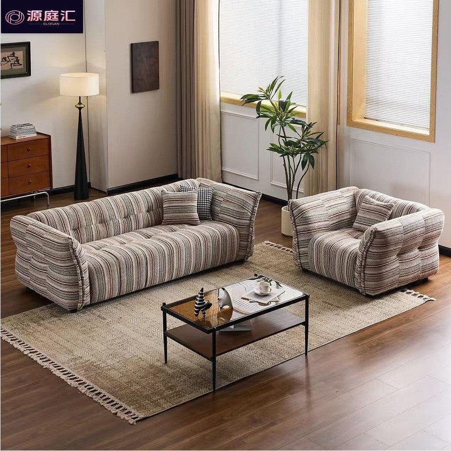 Dopamine rainbow sofa - trendy pixelated color block accent chair for small living rooms
