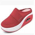 Exportplus size heelless slip-on women's lazy air cushion cut out mesh breathable toe-cap half-drag women's shoes