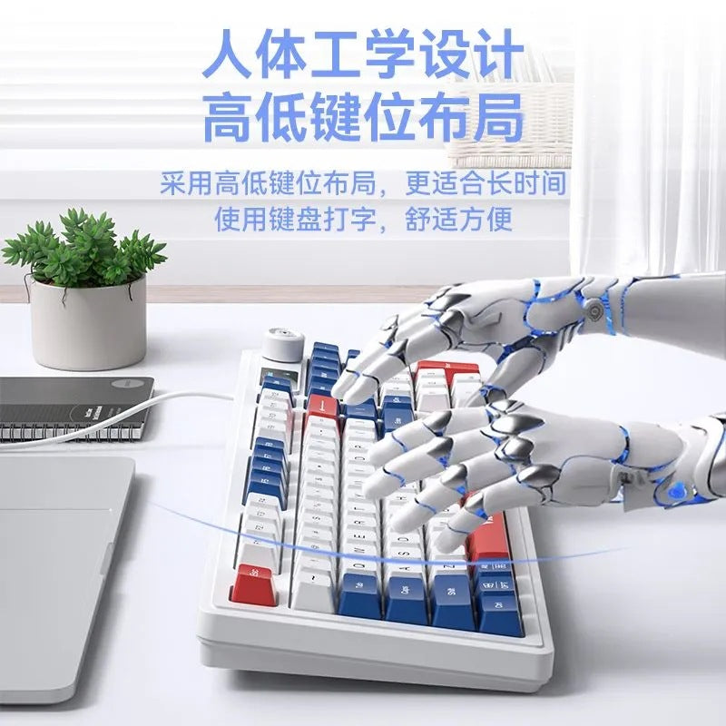 Viewsonic 98-key mechanical-feel keyboard and mouse combo with screen display - wired, for laptops, gaming, and office use