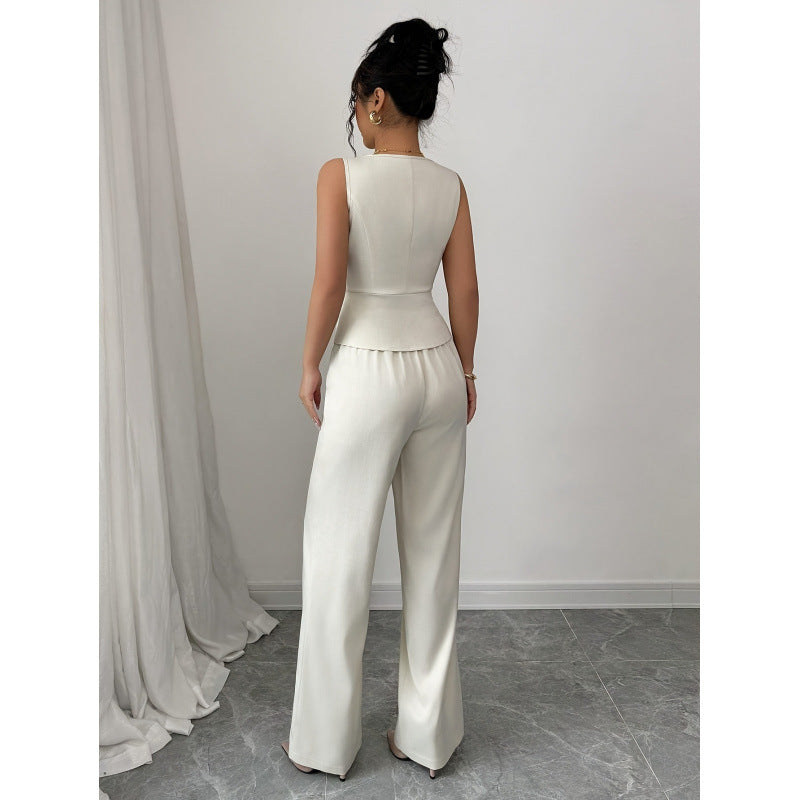 cross-border code new arrival  women's elegant commute sleeveless business suit set