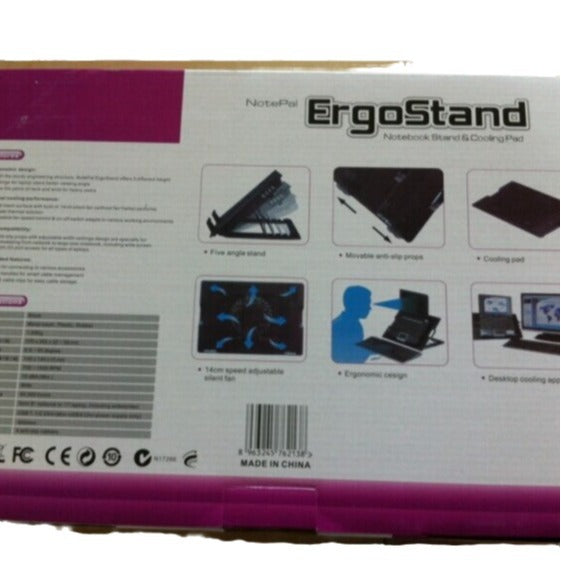 Laptop cooling base with rotating fan 14inch - adjustable height cooler pad stand