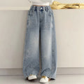 Girls'  new spring/autumn rhinestone fashion jeans, scimitar pants, super stylish straight-leg jeans, sparkling rhinestone versatile pants