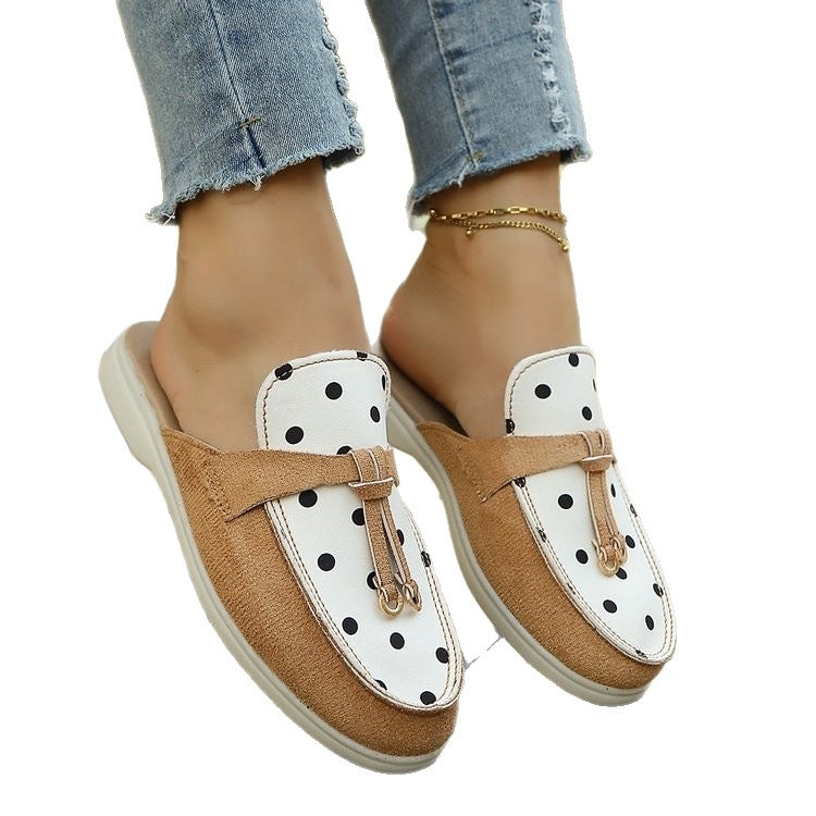 Export mary jane baotou half slippers women's summeroutwearplus size 43flats slip-on lazy women's shoes wholesale