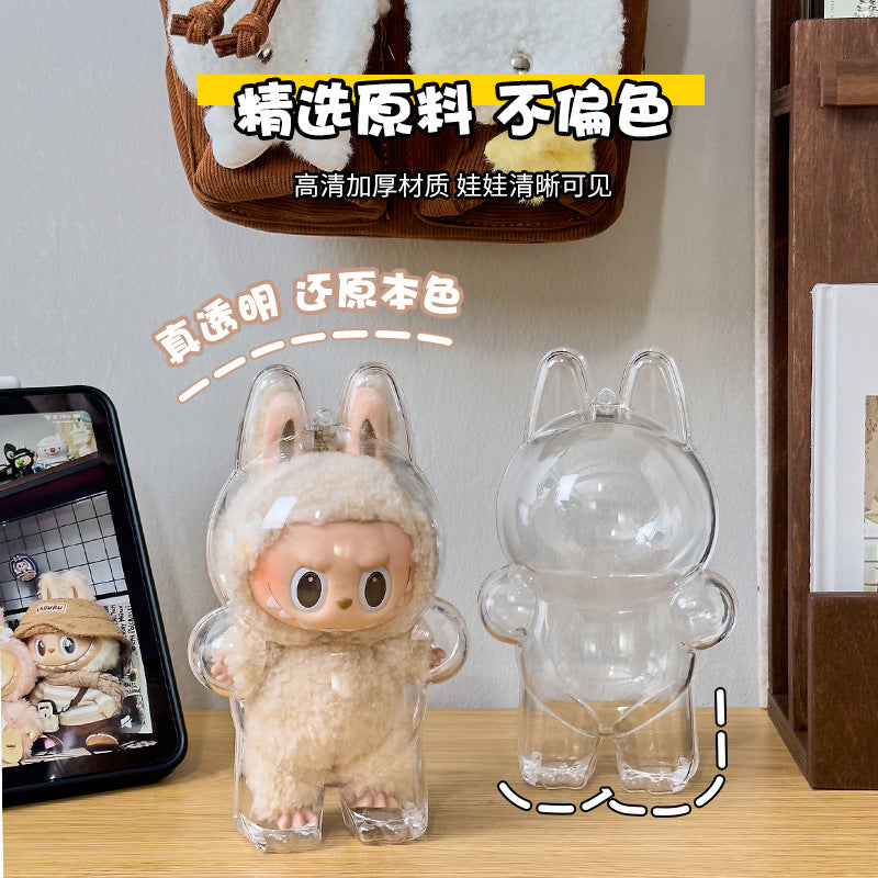 Doll pendant storage box transparent dustproof independent protective case storage backpack pendant labubu waterproof protective cover
