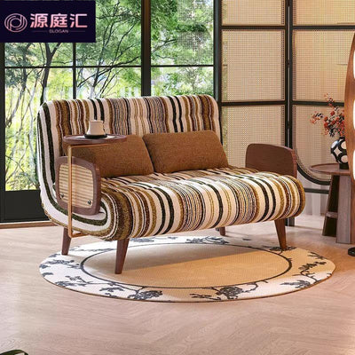 Solid wood folding sofa - compact living room, home use, dual-purpose, american retro, multifunctional, creative, light luxury sofa bed