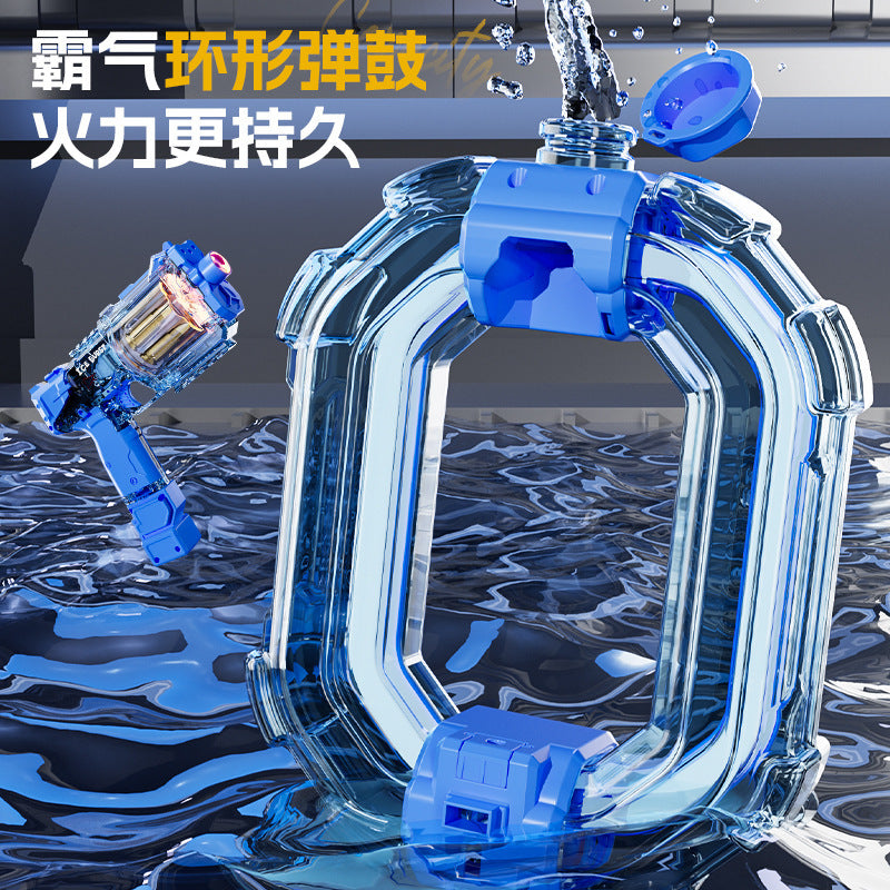 new revolver electric ice blast energy ring fully automatic continuous large capacity cool sound effect lighting water gun