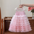 Girls' princess dress  new summer heavy embellishment tutu cake dress children's fairy dress