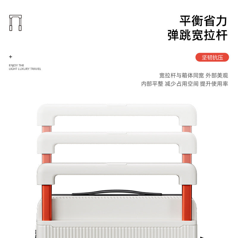 Cross-border high-end suitcase, wide tie rod, strong and wear-resistant 24-inch cup holder, silent universal wheel travel password box.