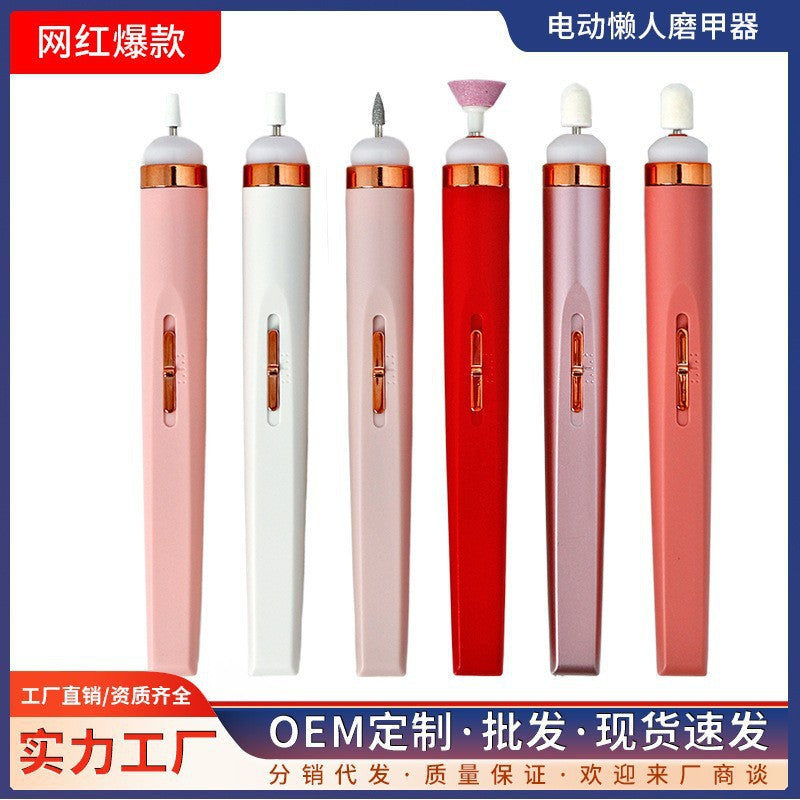 new arrival: flawless 5-in-1 led nail drill - electric, compact, portable, and features a nail polish remover pen