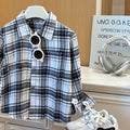 Kids' 100% cotton shirt - new autumn collection: korean style black and white plaid long sleeve shirt for boys - casual, versatile, and stylish top