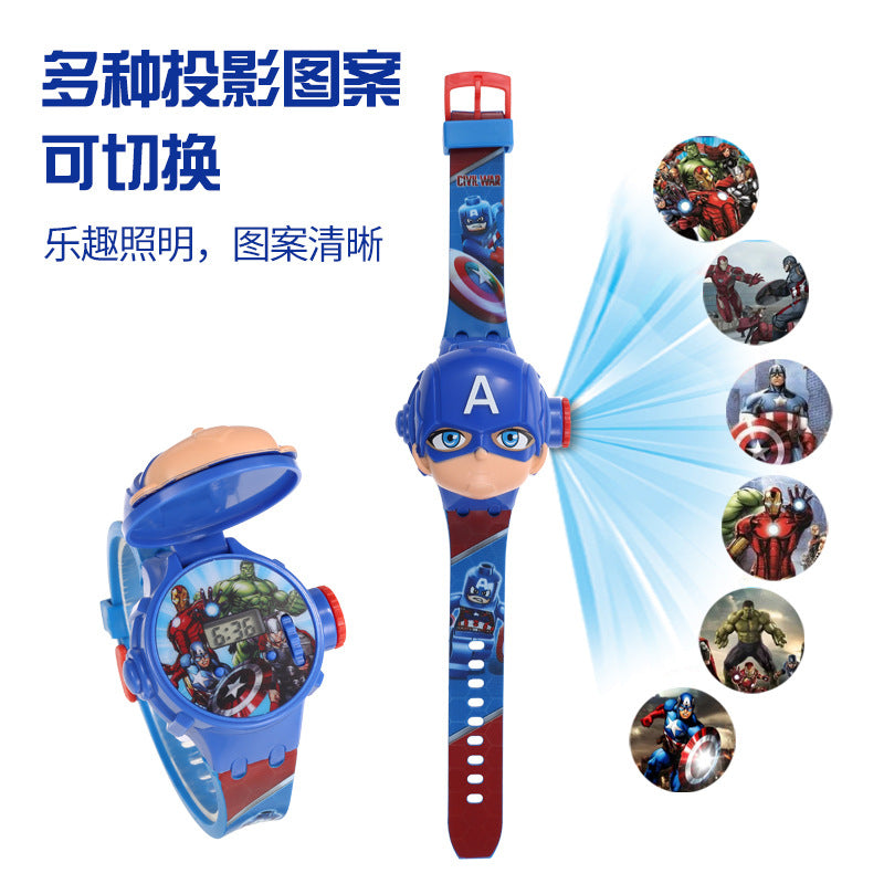 Ultraman kids' toys cartoon hero light-up projector zero tiga geed electronic watch student gift