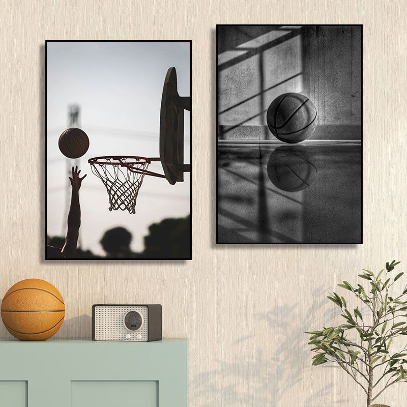 Basketball decorative painting boys bedroom theme room layout hanging painting youth sports field stadium gymnasium mural