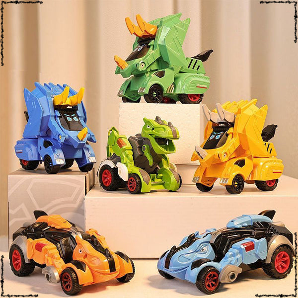 Net with the red model collision deformation dinosaur toy car Tyrannosaurus rex inertial car children boy novelty tyrannosaurus warrior