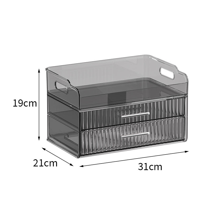 Desktop Cosmetics Storage Box Drawer Type Light Luxury Large Capacity Dresser Skin Care Products Mask Shelf Anti-dust