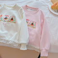Pre-order: girls' autumn new cartoon sweet style sweatshirt, sizes 110-160, fashionable printed long-sleeve t-shirt for mid-to-large children