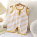 Summer newborn romper: lightweight, sleeveless, pure cotton bodysuit for baby boys and girls - striped tank top style