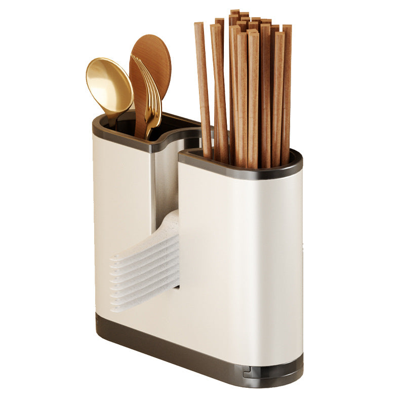 White knife holder No punching Wall-mounted knife storage Kitchen chopstick cartridge Cage knife holder Multifunctional household kitchen knife holder